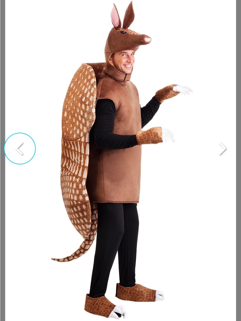 Adult Brown Armadillo Costume - Plush Animal Outfit